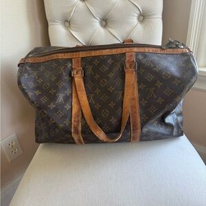Louis Vuitton Brown and Tan Monogram Travel Bag
